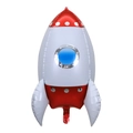 Rocket-shaped foil balloon in red and white colors for space-themed birthday parties - Red Rocket