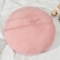 Elegant solid soft pink wool beret for women in a classic flat lay minimalist style - M (56-58cm) / Light Pink