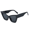 Occhiali da sole cat-eye oversize con montatura nera lucida e lenti scure protettive - Montatura Nera Lenti Grigie