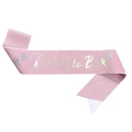 Pink glitter Daddy to Be sash with silver lettering for baby shower party celebrations - One Size / Pink Daddy To Be Sash
