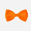 Vibrant orange grosgrain ribbon bow hair clip for babies with classic ribbed texture - Single Item / Orange