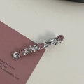 Silver hair clip set with pink rhinestones and metal stars for women's hairstyle - Silver/Pink Zirconia-Line Star