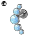 G23 titanium flat back labret stud with blue opal cluster and internal threading - G23 Titanium 1.2*6mm / Style 19-Blue Opal (OP26)