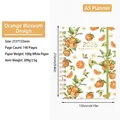 2026 A5 spiral planner with orange floral design, weekly and monthly layout pages - Orange Blossom (2026)