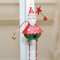 Babbo Natale decorativo in metallo con campanella e dettagli a stella per l'albero - Babbo Natale dalle Gambe Lunghe