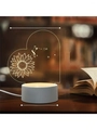 3D sunflower night light with friendship quote and white base, 5.31 inch width heart shape - To Friends