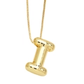 Minimalist gold bubble letter I pendant necklace with polished 3D balloon effect - Letter I