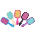 Set di spazzole per capelli a nido d'ape in blu, beige, rosa, nero e viola opaco - Viola