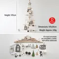 DIY wooden wall-mounted Christmas tree with LED lights and festive ornaments 105x54cm - Christmas Tree D (Battery Not Included)