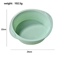 Light green silicone round cake mold with handles for oven baking, 24cm diameter size - Large Round (Green)