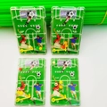 Miniature football maze game set with green stadium graphics and colorful rolling beads - Football Pinball Board