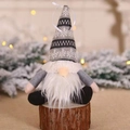 Mini gnomo di Natale con cappello grigio in maglia e barba in pelliccia sintetica - Bambola seduta da appendere / Grigio