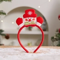 Christmas snowman headband with red velvet fabric and striped bow for kids gifts - Light-up Christmas Headband (Snowman)