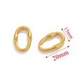 Conectores ovalados dorados de acero inoxidable texturizado 13x20mm para joyería DIY - Estilo Liso Irregular / Dorado