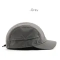 Γκρι καπέλο 5-panel με κοντό γείσο από ύφασμα ripstop που στεγνώνει γρήγορα με κορδόνι - Γκρι