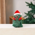 Plüsch-Weihnachtsbaum-Figur mit rotem Hut und Handschuhen für festliche Dekoration - Kleiner Rotierender Baum