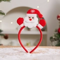 Christmas headband with Santa Claus figure and red gloves on a snowy wooden base - Light-up Christmas Headband (Santa)