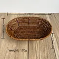 Brown oval woven serving basket for snacks and fruit, size 28x21x7cm, 170g weight - Oval Large / Dark Coffee