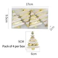 Set di 4 addobbi natalizi bianchi con glitter dorati in confezione regalo - Set di 4 / Oro