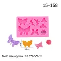 Stampo in silicone rosa con farfalle e coccinelle per decorazioni di torte e dolci - Stile 2-Multiforo Insetto Farfalla / Rosa