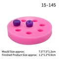 Pink silicone round mold for mini cakes with detailed mold and finished product dimensions - 4# Blueberry - Pink