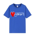 Camiseta azul real para el Día de la Madre con estampado Happy Mother's Day y corazón rojo - XS / Estampado de Corazón / Azul Real