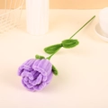 Handmade purple tulip flower bouquet made of plush pipe cleaners on a cream background - Finished Bare Flower-Purple