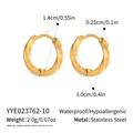 Detailed size specifications for gold twisted rope hoop earrings in stainless steel - 1.4cm Diameter Twisted Style (YYE023762-10)