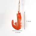 Portachiavi gambero realistico con texture rossa e indicazione della misura 7,5cm - Stile portachiavi / Gambero rosso