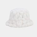 Cappello da pescatore bianco in finta pelliccia con trama ananas per l'inverno - Bianco