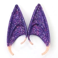 Sparkly purple pointed elf ears with glitter for Halloween cosplay parties and events - 12CM OPP Bag / Dark Purple Glitter (12CM)