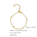 Golden 316 stainless steel chain bracelet with 1.6mm beads for women 17+5cm - Bead Link Chain (ZHSLG26)