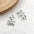 Antik-silberne Bären-Anhänger mit Gitterstruktur für DIY-Schmuck - 1 Stück Schleifenbär (11x17.5mm)