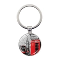 London souvenir keychain featuring red telephone booth and Big Ben architecture design - Classic London Street