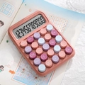 Calculatrice mécanique rose avec touches rondes macaron et grand écran LCD à 12 chiffres - Calculatrice 817+Rouge Mixte Silencieuse