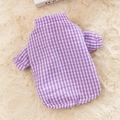 Purple gingham pet vest for small dogs and cats with soft checkered fabric design - XS / Purple