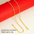 Gold plated bead necklace 0.23x45cm for women featuring elegant cylinder shaped links - Oval Spaced Bead Chain