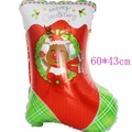 Christmas stocking foil balloon with reindeer print and Merry Christmas text for party decor - Christmas Sock