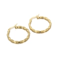 Polierte, 18k vergoldete Edelstahl-Ohrringe im Bambus-Design mit minimalistischem Look - Gold