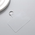 Transparent PVC phone lanyard patch with metal D-ring for crossbody strap attachments - C314 Square TPU Patch (Silver Buckle)