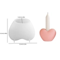 3D heart cloud silicone candle mold with support feet for DIY gypsum and resin crafts - Heart Candle Holder Mold