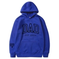 Sweat à capuche bleu roi pour hommes et femmes avec imprimé DAD EST 2024 et cœur - S / Hauts / Bleu (312)