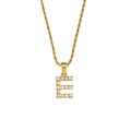 Elegant gold twist chain necklace featuring a sparkling zircon-encrusted letter E pendant - Letter E