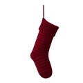 Calza natalizia classica in maglia bordeaux con motivo a rombi per decorazioni festive - Rosso Porpora