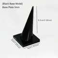 Black acrylic cone ring display stand with square base and 6.5cm height dimension - Single Base Style / Black