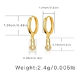 Gold-plated horseshoe hoop earrings with zircon pavé butterfly and fishtail accents - Horseshoe Zircon/KEAM0078