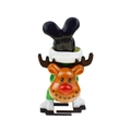 Cartoon reindeer figurine toy with green outfit and bright glossy finish for Christmas gift - Upside Down Christmas Reindeer