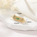 Golden 14K hollow cylinder pendant with green and multicolored stones for jewelry DIY - 14K Gold - Cylinder with Colored Stones