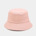 Classic pastel pink bucket hat in cotton canvas fabric with stitched brim for sun protection - M (56-58cm) / Pink