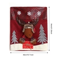 Christmas deer chair cover in red felt with size 54x46cm for festive home decoration - Faux Leather Snowflake Reindeer Chair Cover